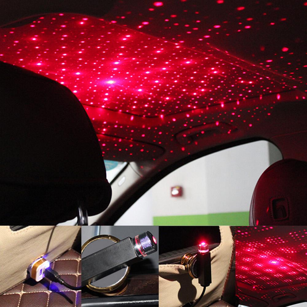 LED Car Roof Star Night Light Projector Atmosphere Galaxy Lamp USB Decorative Lamp Adjustable Multiple Lighting Effects Home Decoration