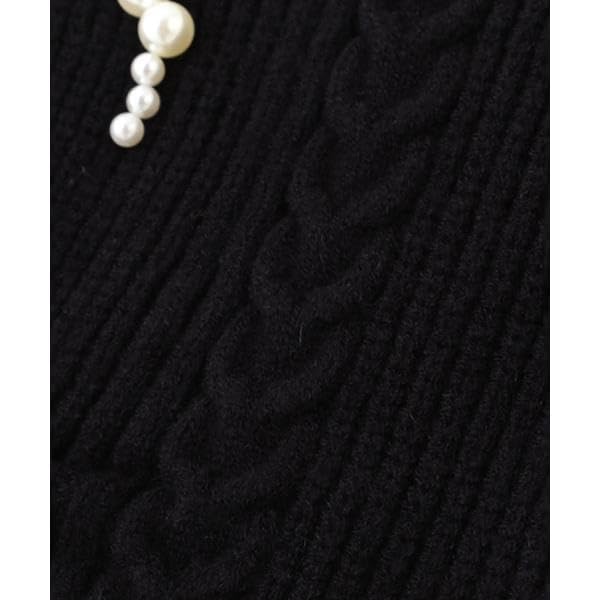 Jill by Jill Stuart Pearl Cable Knit Ecru Sweater, Women's,
