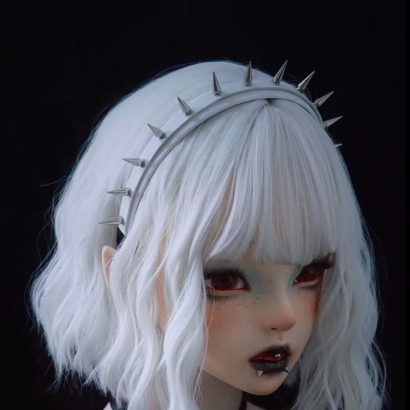 Gothic Punk Leather Buckle Hair Hoop Rivet Headband Harajuku Women Girl Dark Black Punk Hip Hop Rock Hairbands Hair Accessories