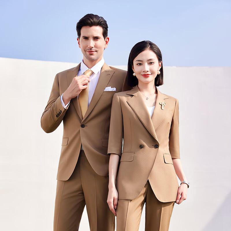 TLUOMAN Unisex Lightweight 3/4 Sleeve Business Blazer Suit Set