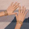 Yori Gold Silver Two-Tone Openwork Daisy Flower Bracelet Bangle Waterproof High Quality Daily Jewelry New Gift 2026