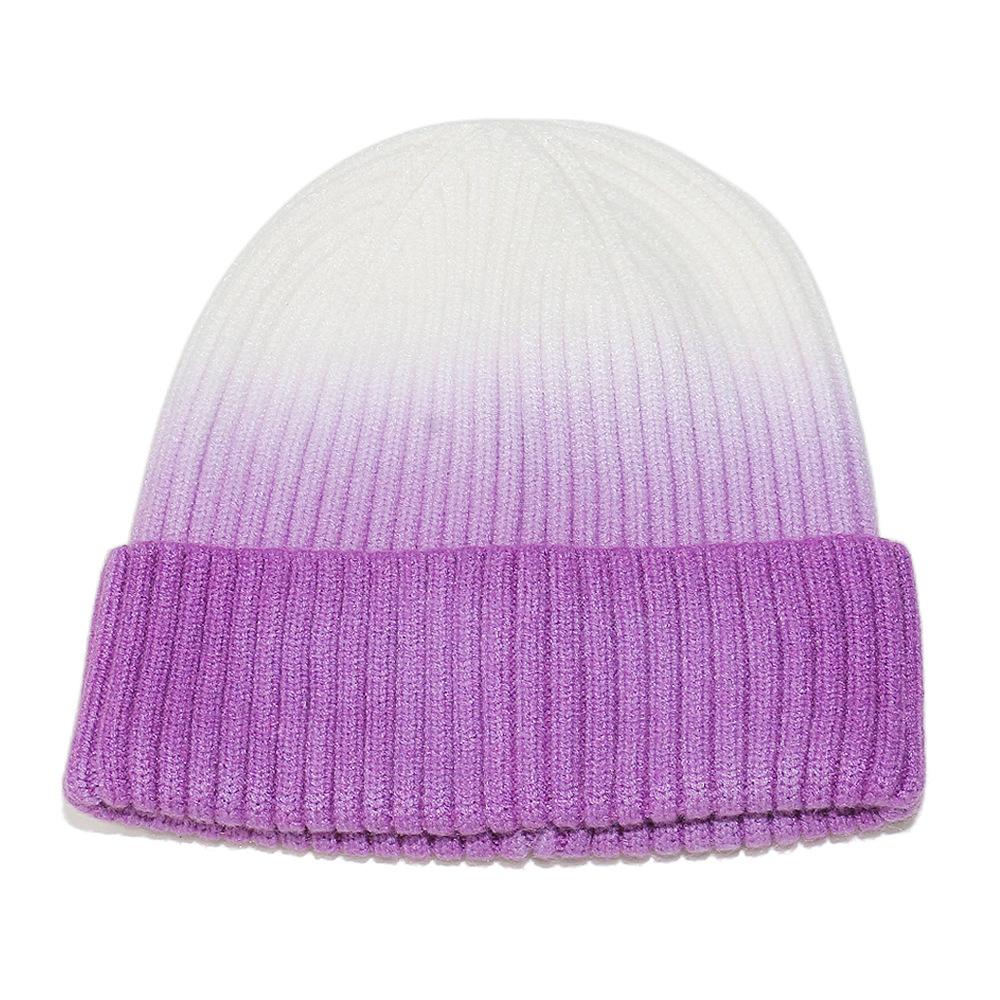 Winter hat children's color splicing tie-dye wool hat casual versatile knitted hat children