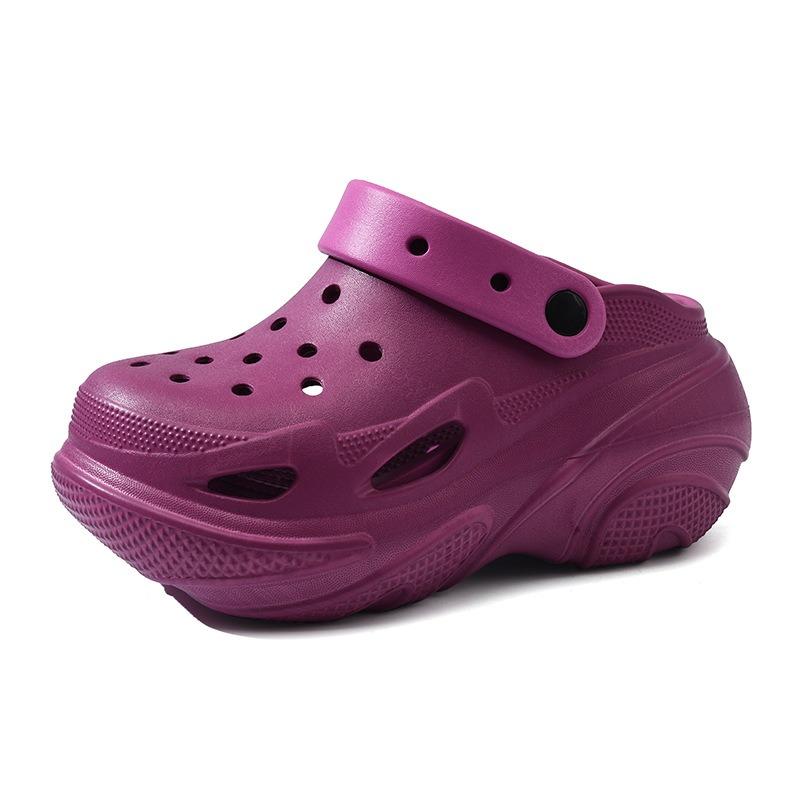 

Летние женские ЭВА толстоподошвенные туфли с отверстиями, с завышенным верхом и дышащим носком-мешком, не вызывающие неприятного запаха при ношении, износостойкие прохладные тапочки 38-39 фуксия