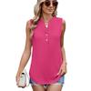 Solid Color V-Neck Loose Fit Tank Top Women's Casual Sleeveless Polyester Basic Top