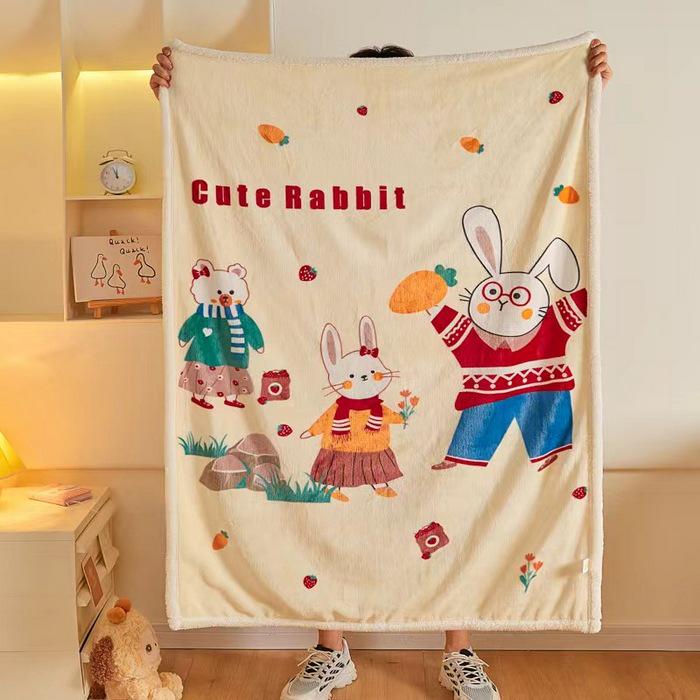 2025 Lambswool Double-Layer Thickened Warm Kids' Cloud Blanket