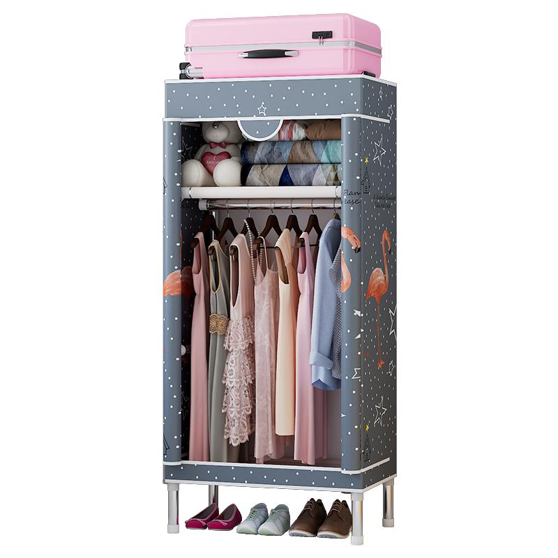 Portable Fabric Wardrobe Closet, Dustproof Hanging Organizer Space Saving Storage Cabinet Foldable Closet Bedroom Dorm Apartment