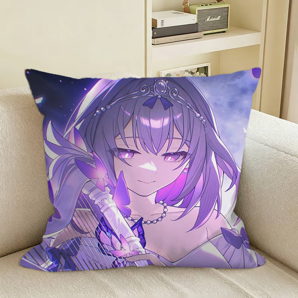 Game HSR CCastorice Square Sofa Pillow Cover Solid Color Living Room Home Decor Cushion Case