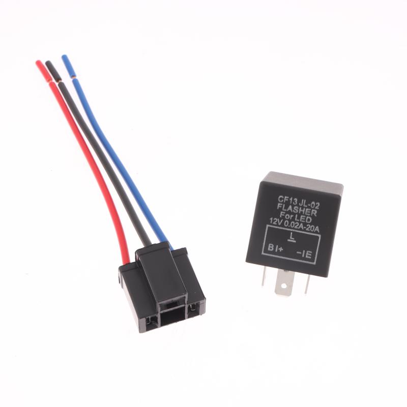 12V 3-pinové nastavitelné LED přerušovací relé blinkru pro automobily, motocykly 3-pinové LED přerušovač LED přerušovač