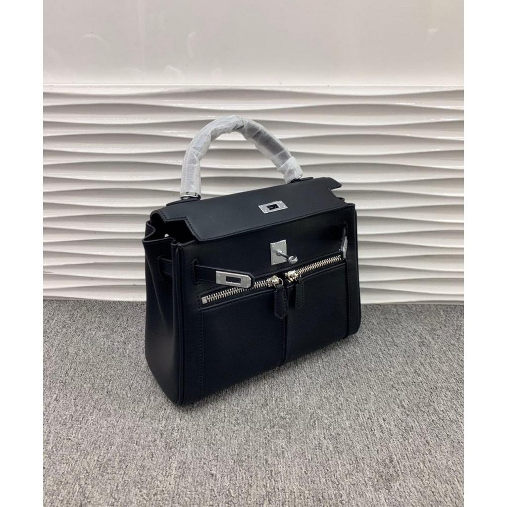 Zweilagiges Rindsleder Swift-Leder 25-28CM Doppeltasche Kelly Reißverschluss Damen Tasche (M06KL)