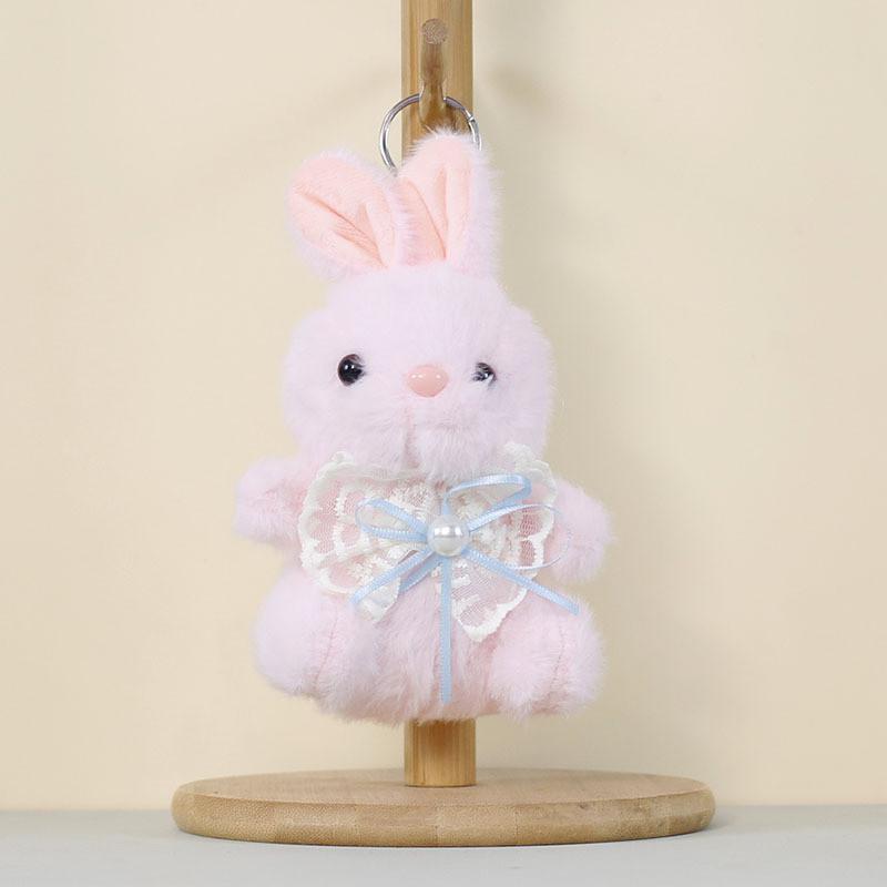 Plush Bunny Keychain Cute Cartoon Rabbit Bag Charm With Pp Cotton Filling For Girls And Kids