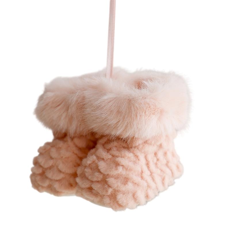

Christmas Boot Festival Hanging Pendant Store Display Ornament Plush Decoration for Home and Office Holiday Gift 1 розовый