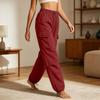 Women Casual Cargo Pants Elastic Waistband Drawstring Adjustable Ankle Pockets Loose Fit Workwear Trousers
