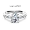 Dylam Sparkle New Design Fine Jewelry S925 Silver Eternity Band Pear Shape D VVS1 Moissanite Wedding Engagement Promise Rings