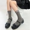 Ballett Elegante Samt Over-the-Calf Lange Socken für Damen Mädchen Süße Band Schleife Einfarbig Oberschenkelhohe Strümpfe
