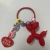 Balloon Dog Car Key Chain Pendant Internet Celebrity Love Accessories Bag Hanging Decoration Girl's Small Gift