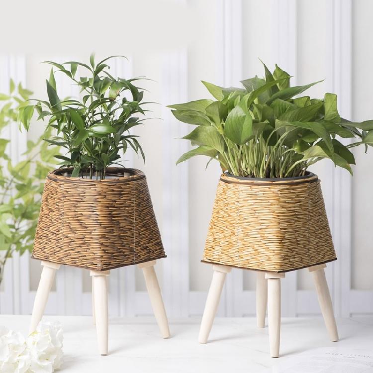 Decorative Flower Pots Breathable Planter Weather proof Faux Rattan Flowerpots Decorative Pots for Living Room or Patios