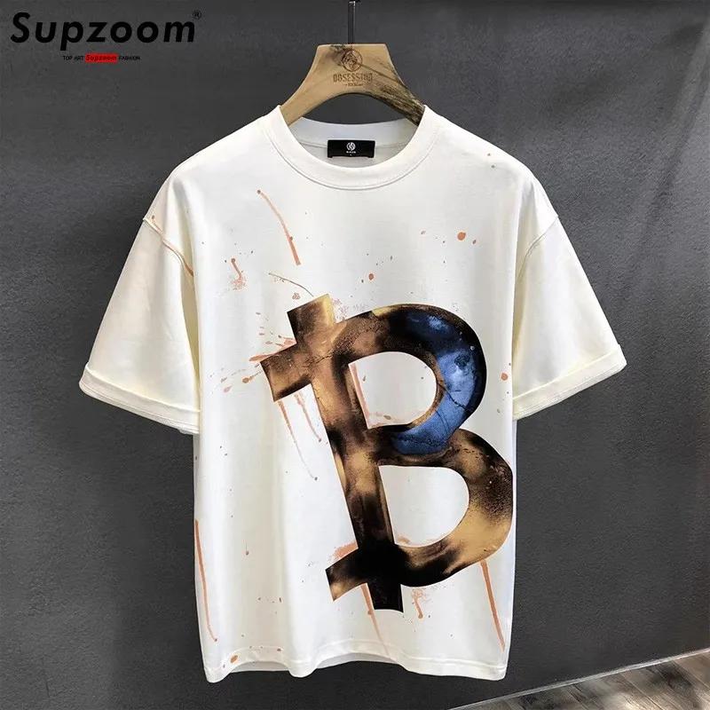 

Supzoom Arrival Summer High Street Splash Ink Printing Neutral O-neck Casual Heavy Texture Cotton Ins Loose Men T Shirt 4XL