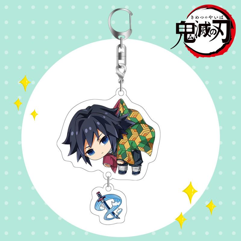 Demon Slayer Acrylic Keychain Tanjiro Nezuko Anime Double Sided Key Ring Accessories for Cosplay Set Gift Fans