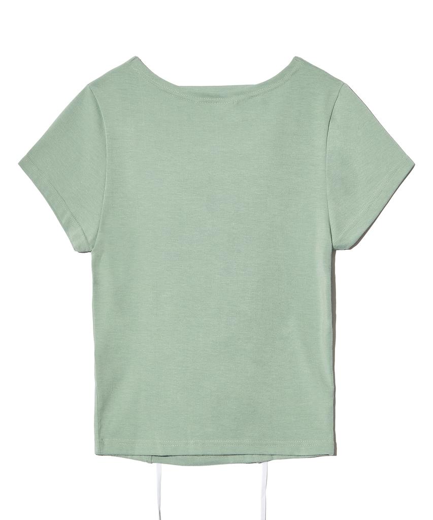 PEACE MAKER Ribbon Shirring Tee (Mint)