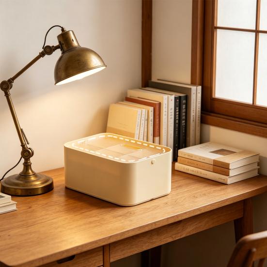 Aufbewahrungsbox mit herausnehmbaren Trennwänden, staubdicht, zum Aufklappen, tragbarer Faltgriffbehälter für Schreibwaren und Kosmetikartikel