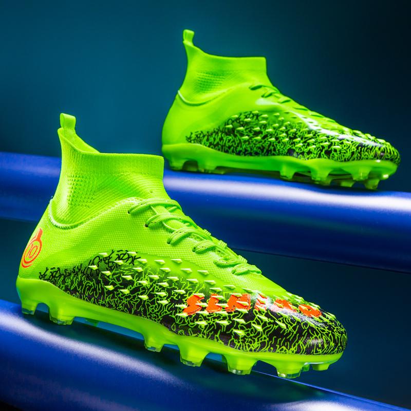 TF/FG Lightweight Ankle Football Boots Men's Football Shoes Outdoor Anti Slip Grass Professional Training Tournament Sports Shoe