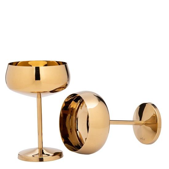 Coupe Martini Glass Gold Set of 2 Stainless Steel Champagne Flute Glass Trendy Wine Glasses for Gathering Party Anniversary In Home, Bar