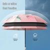 Dual-Use Three-Fold Black Glue UV Protection Oil Painting Umbrella