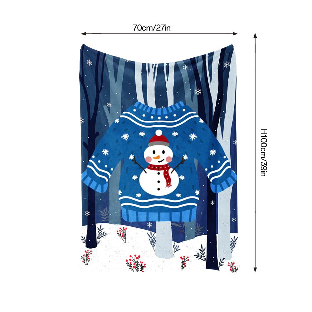 Tuniu Cute Snowman Print Blanket for Sofa Bed Living Room Bedroom Throw Blanket