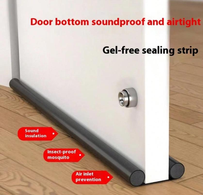 1x Windproof Seal Strip Draught Excluder Stopper Door Bottom Guard Double Protector Doorstop Dustproof Blocker Sealer Soundproof