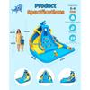 Backyard kids inflatable water slide bounce house: PVC, blue/red, 13ft double lane with splash pool, climbing wall, water canno