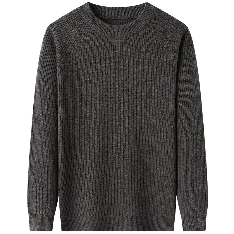 

Romon Men s 100% Pure Wool Round Neck Pullover Sweater L