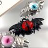 5pcs/lot Dark Wind Alloy Bat Magic Eye Pendant For DIY Anime Peripheral Necklace Keychain Bracelet Necklace Creative Jewelry