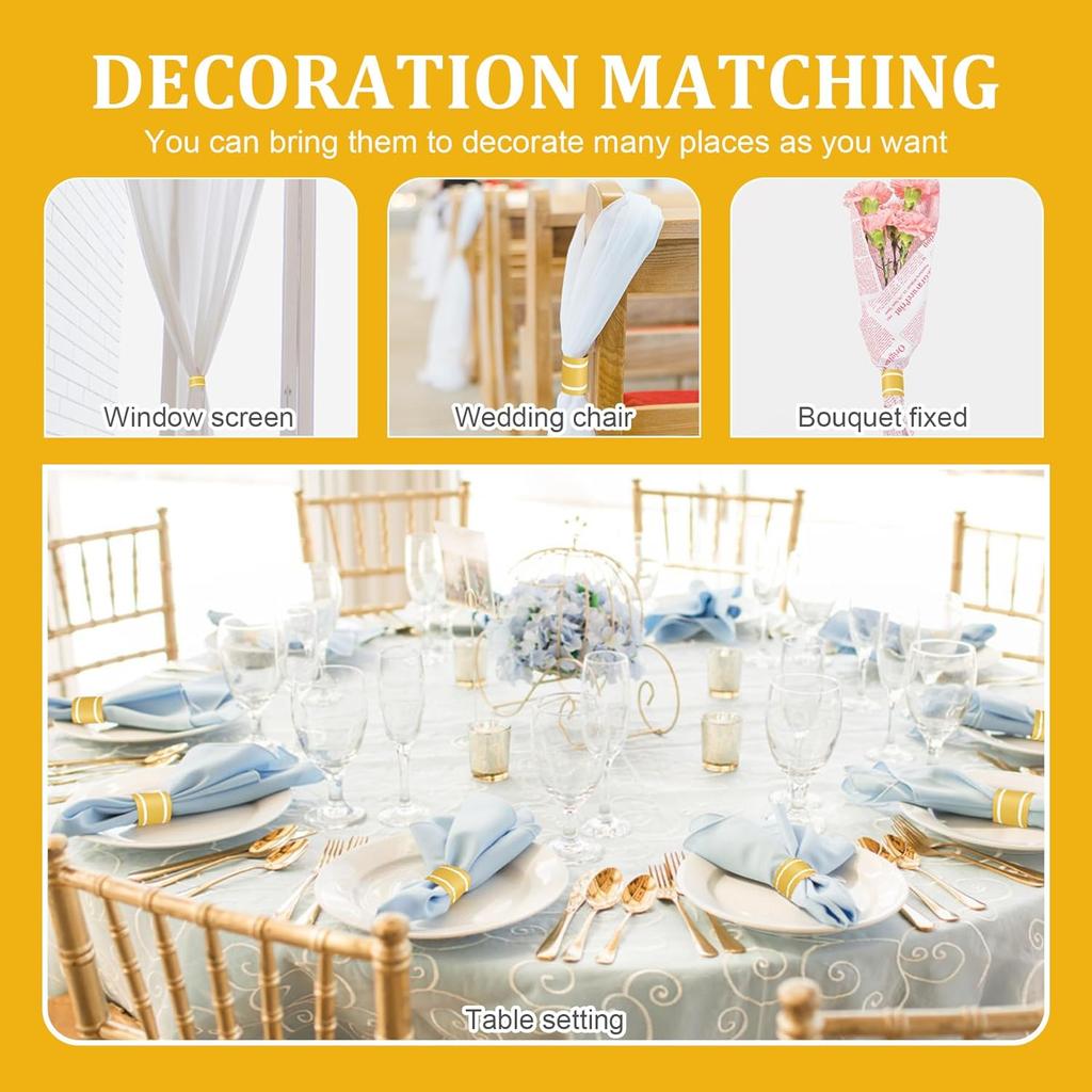 200Pcs Upgrade Lengthened Paper Napkin Band,Napkin Ring Self Adhesive, Silverware Wraps Bands Bulk for Rolling Silverware Table Setup Wedding Event