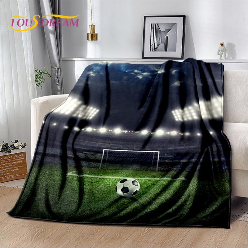 29 Stil Futbol Sahası Futbol Spor Karikatür Yumuşak Battaniye, Ev Yatak Odası Yatak Kanepe Seyahat Örtüsü Çocuk Hediyesi için Yumuşak Atma Battaniye