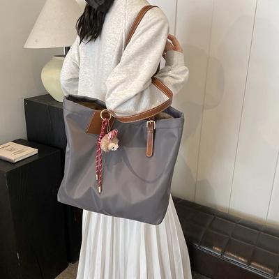 Women's Large Capacity Oxford Shoulder Bag Solid Casual Bag Buckle Design Fashion Bags
