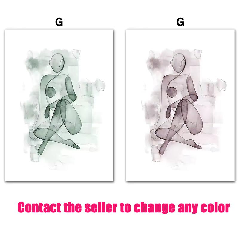 Boho Salbeigrün Pflanzen Leinwandmalerei Abstraktes Kunstwerk Geometrische Wandkunst Nordische Poster und Drucke Wandbilder Dekor