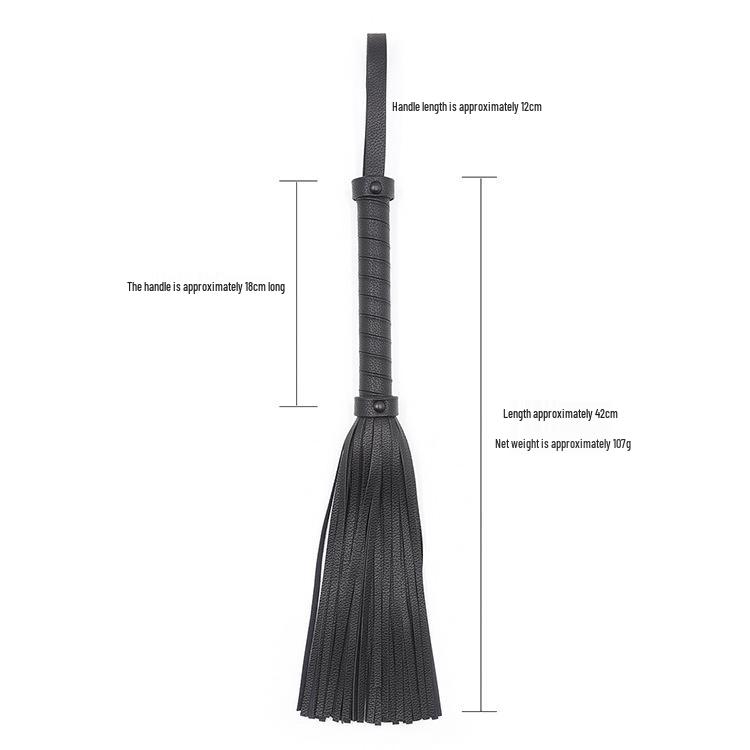 Leather BDSM Whip for Flirting and Spanking - Black