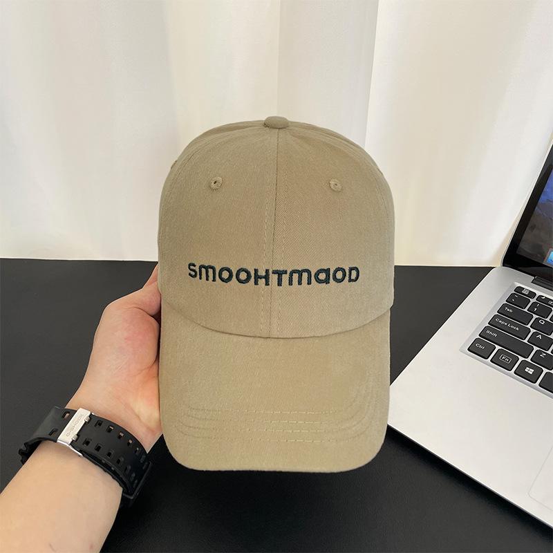 

Embroidery letter baseball hat women s new fashion wide brim big head circumference showing face small peaked cap adjustable (54-59CM)