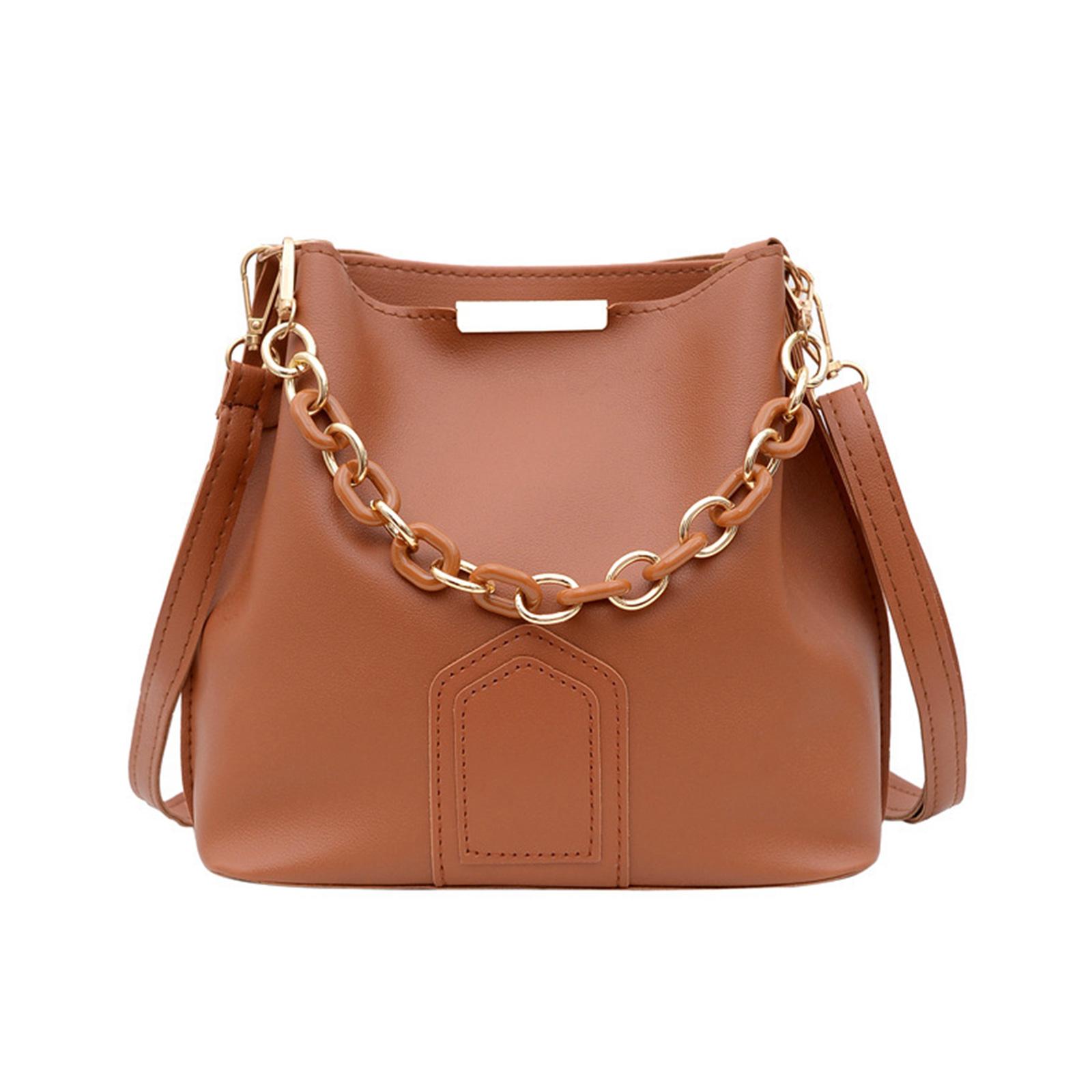 

Сумки-відра Сумка на плече для жінок Однотонна сумка через плече для дівчини Модна шкіряна сумочка великої місткості