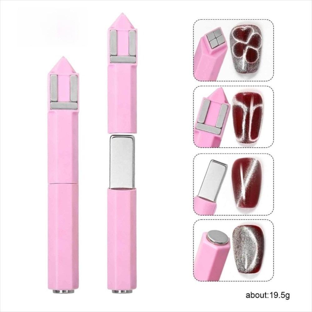 4IN1 Diamond-Shaped Cat Eye Magnet for Nails DIY Portable Cat Eye Magnetic Nail Art Tool Multifunctional Manicure Diamond Magnet