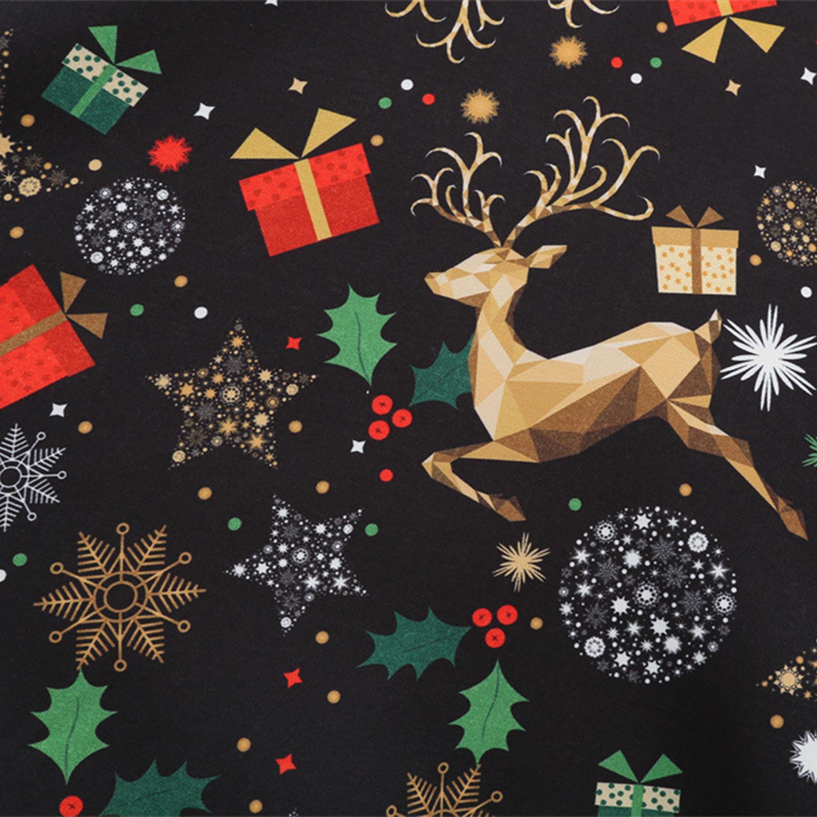 Женское модное рождественское повседневное тонкое платье с длинным рукавом с принтом — фото 7