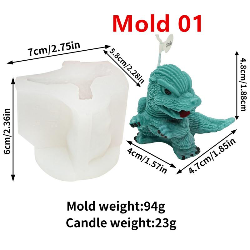 3D Fierce Dinosaur Animal Silicone Candle Mold DIY Rhinoceros Lying Crocodile Shapes Candles Gypsum Home Decor Gift