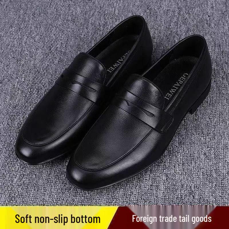 

Мужские летние повседневные лоферы слипоны из натуральной кожи 2025 - Мягкие, дышащие, модные 38