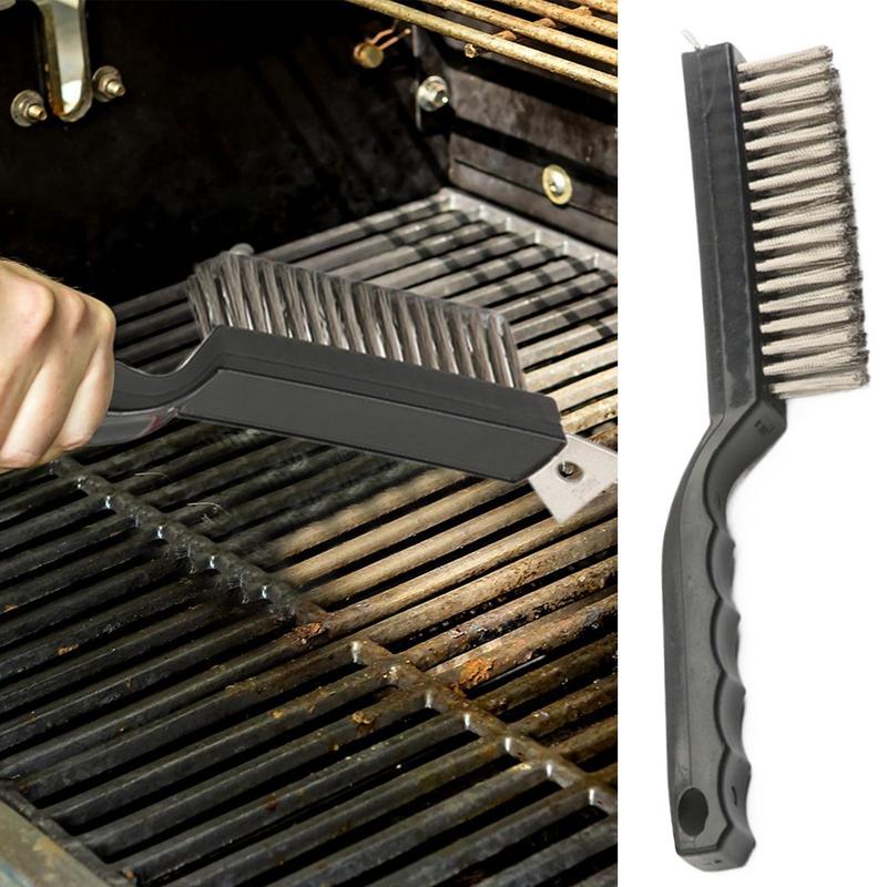 Portable Grill Cleaner Brush Multifunctional BBQ Grill Steel Wire Brush Cleaning Tools Grills Picnics Barbecue Cleaning Tool