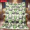 1pc 2D Panda Theme Pattern Flannel Blanket, Soft HD Digital Print, Cooling Blanket All-Season Use! Soft And Breathable 100% Polyester Fiber, Ideal Gif
