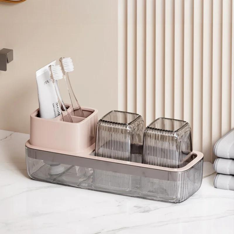 Washing Cup Toothbrush Holder Electric Toothbrush Rack Bathroom Dental Cup Storage Table Family Couple Mouthwash Cup Storage Box
