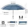 G4Free Windproof Inverted Umbrella with Reflective Large Compact Reverse Golf Umbrella for Double Canopy Travel Umbrella with Auto 62-inch Stripes,