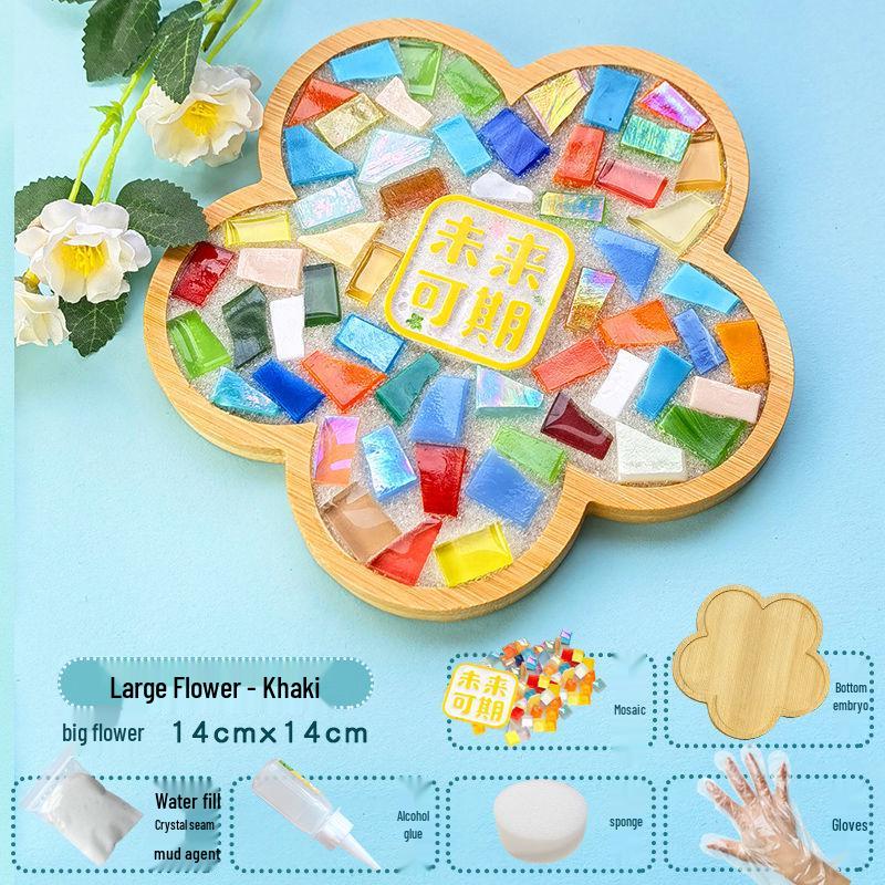 Handmade Glass Mosaic Cup Mat Pixel Puzzle DIY Kit - Educational Toy