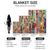 1 piece colorful floral flannel blanket, soft, suitable for sofa, bed, office, all-season use.