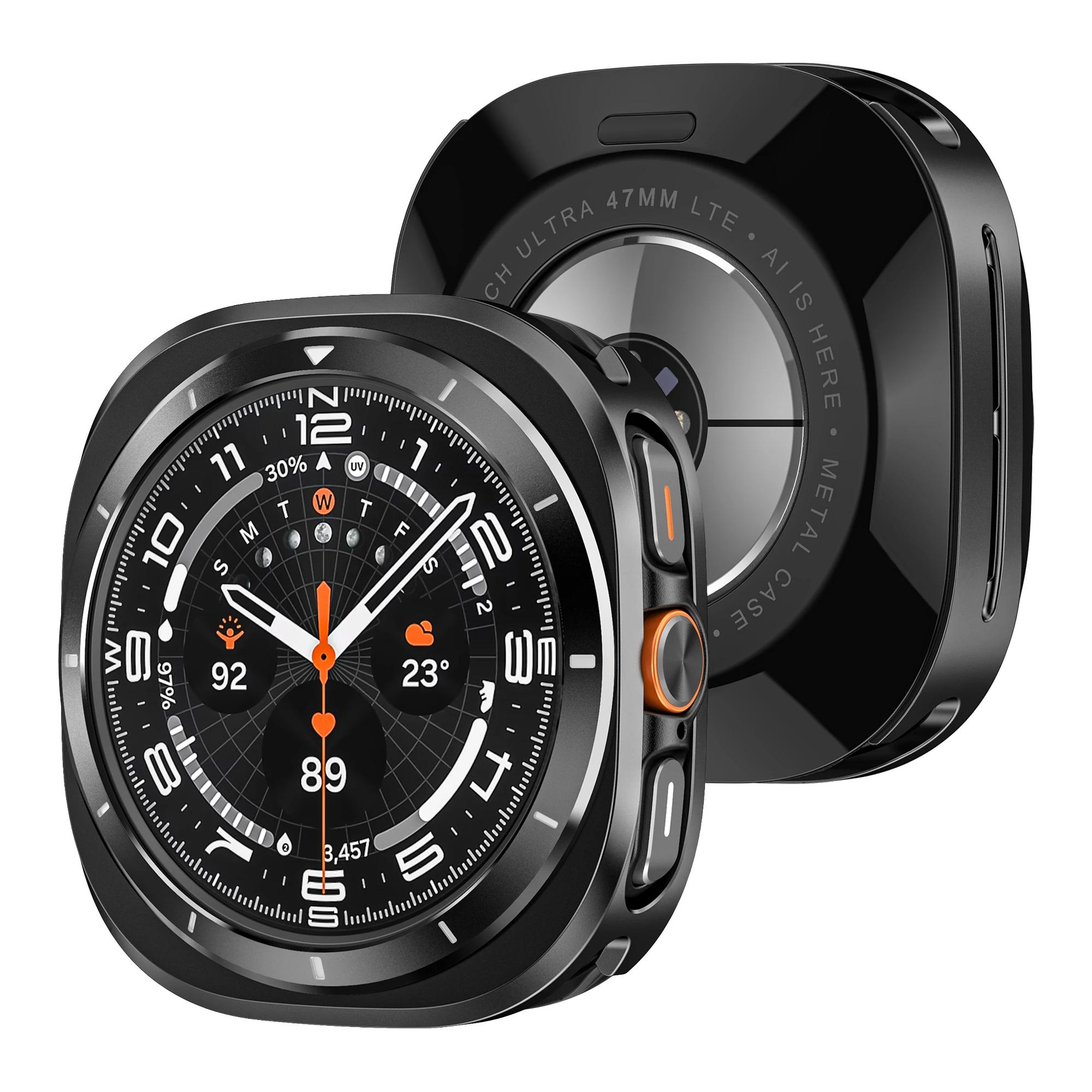 Защитный корпус для Samsung Galaxy Ultra Watch 47 мм из алюминиевого сплава, закаленное защитное покрытие, бампер для Galaxy Ultra 47, аксессуар Galaxy Ultra 47mm черный белый